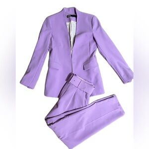 Zara Woman Lavender Two Piece Blazer and Pants Set size M